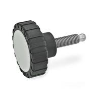 GN 7336.5 Knurled Screw Brass Plastic Spherical Pivot